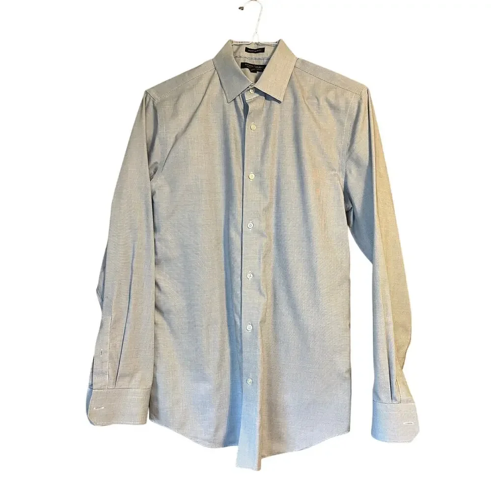 Banana Republic Grant Slim Fit Gray Button Down Shirt Size Medium